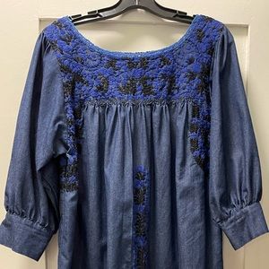 Mi Golondrina Camelia Baile Cobalto y Negro - Medium Dress